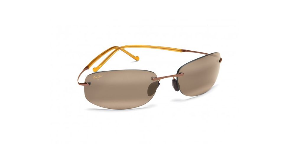 Maui Jim Honolua Bay Sunglasses w/ Amber Frame and HCL Bronze Lenses - H516-21, Quarter View