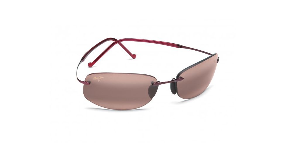 Maui Jim Honolua Bay Sunglasses w/ Burgundy Frame and Maui Rose Lenses - R516-07, Quarter View