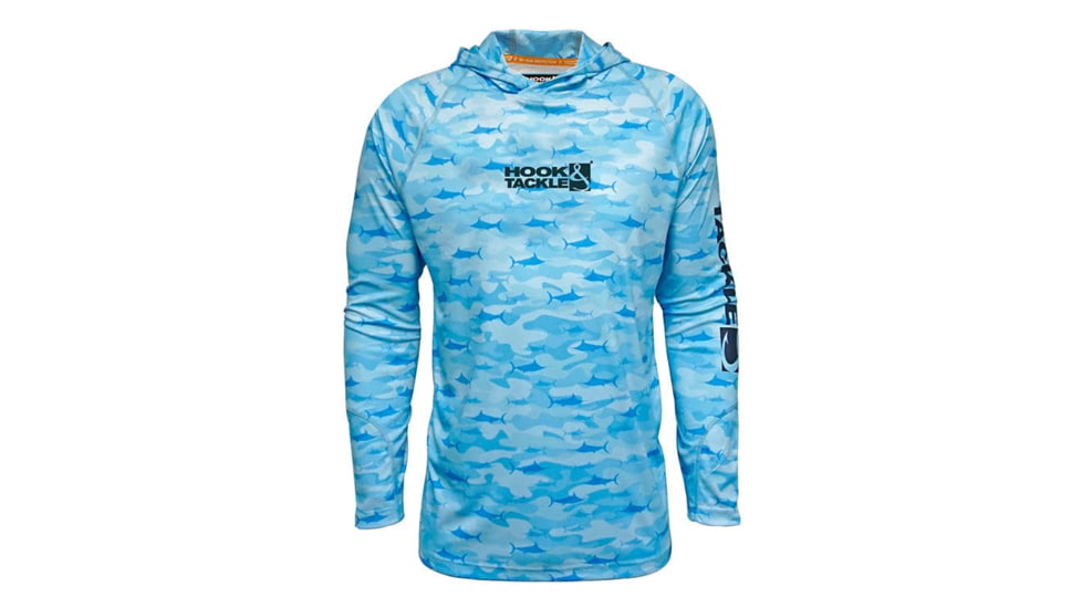 Hook &amp; Tackle Mens Camo Billfish UV Fishing Hoodie, M013864H-202-L