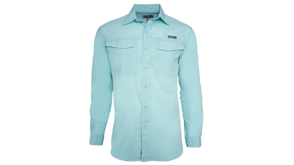 Hook &amp; Tackle Mens Coastline L/S UV Vented Fishing Shirt, M01008L-405-S