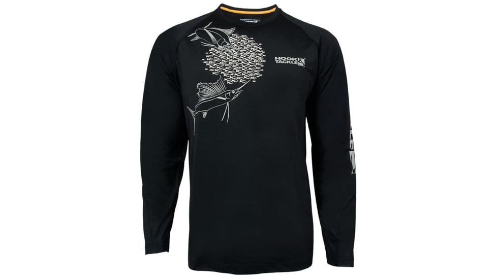 Hook &amp; Tackle Mens Feeding Frenzy Vented L/S UV Fishing Shirt, M013818-999-M