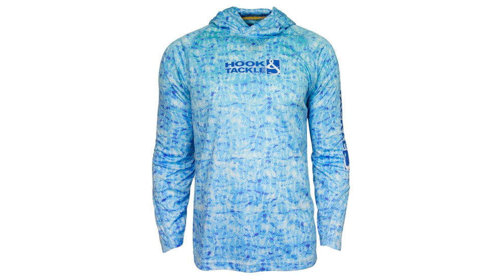 Hook &amp; Tackle Mens Fish Shadows UV Fishing Hoodie, M013970H-214-S