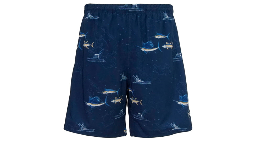 Hook &amp; Tackle Mens Marine Charts Fishing Swim Trunk, M016019-290-2XL