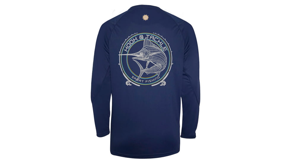 Hook &amp; Tackle Mens Marlin Wired L/S UV Fishing Shirt, M013006L-290-2XL
