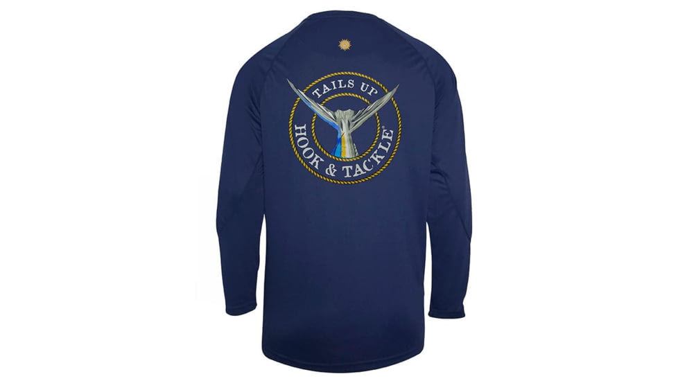 Hook &amp; Tackle Mens Tails Up L/S UV Fishing Shirt, M013973L-619-L