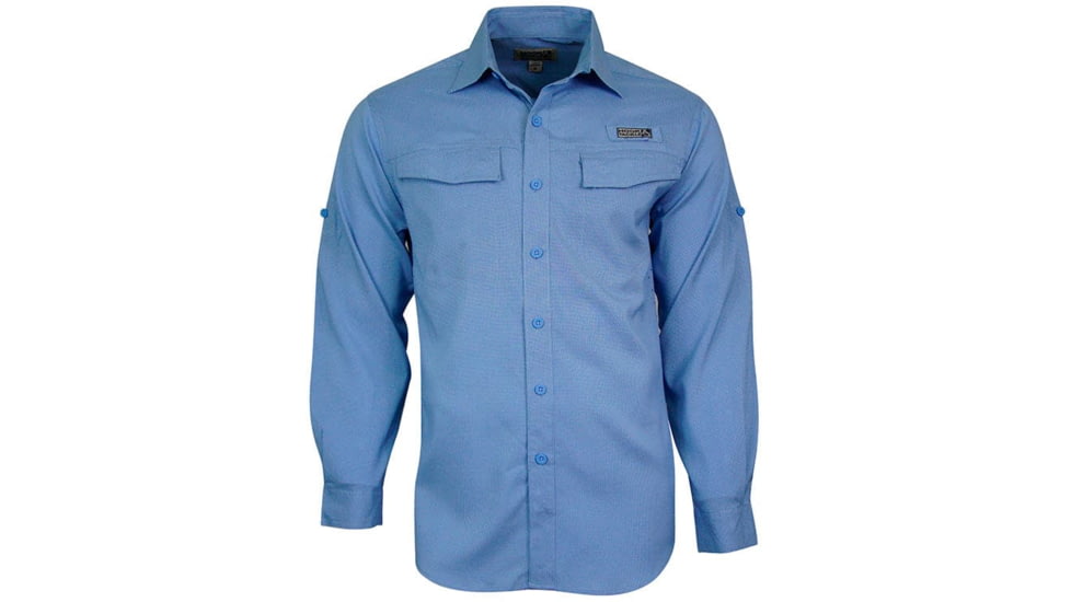 Hook &amp; Tackle Mens Troller L/S UV Vented Fishing Shirt, M01062L-999-2XL