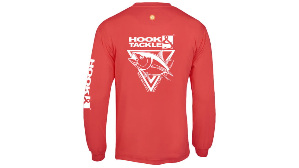 Hook &amp; Tackle Mens Tuna Triangle L/S UV Fishing T-Shirt, M013990L-530-XL