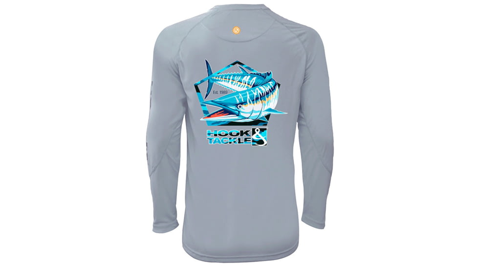 Hook &amp; Tackle Mens Wahoo Pentagon L/S UV Fishing Shirt, M013995L-600-M