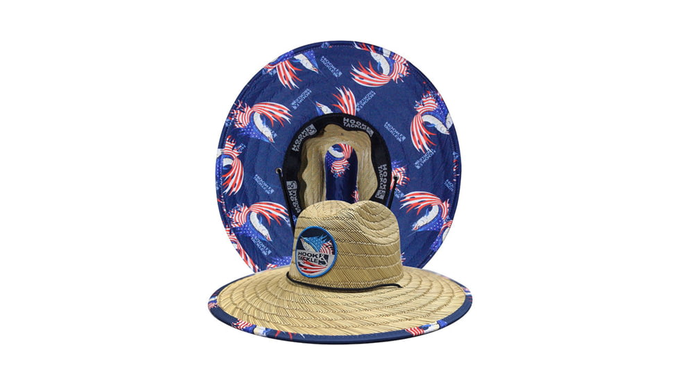 Hook &amp; Tackle Sails &amp; Stripes Straw Hat, M015016-060-M/L
