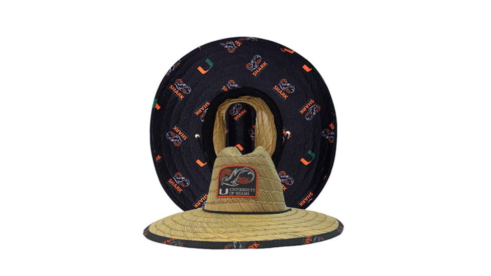 Hook &amp; Tackle University of Miami Shark Research Straw Hat, M015004-060-M/L