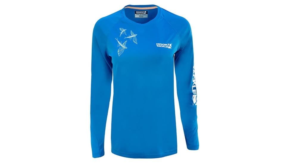 Hook &amp; Tackle Womens Flying Fish L/S UV Fishing Shirt, W013015-251-M