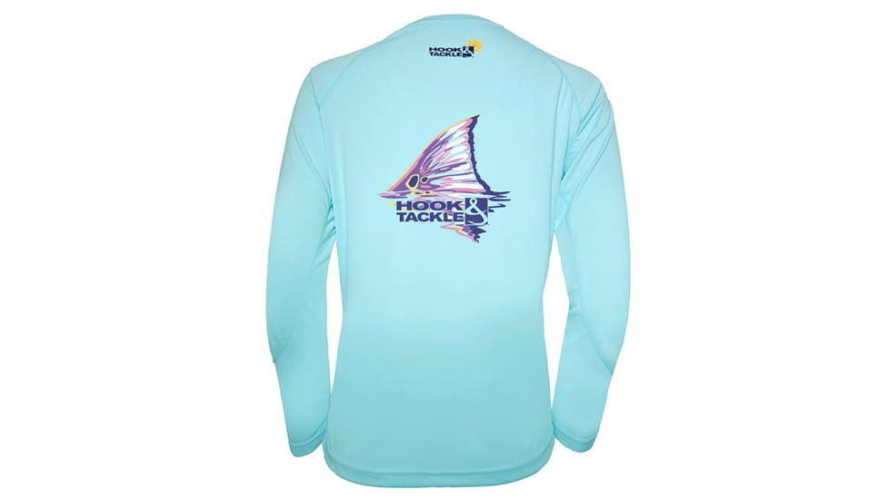 Hook &amp; Tackle Womens Redfish Tail L/S UV Fishing Shirt, W013014-001-S