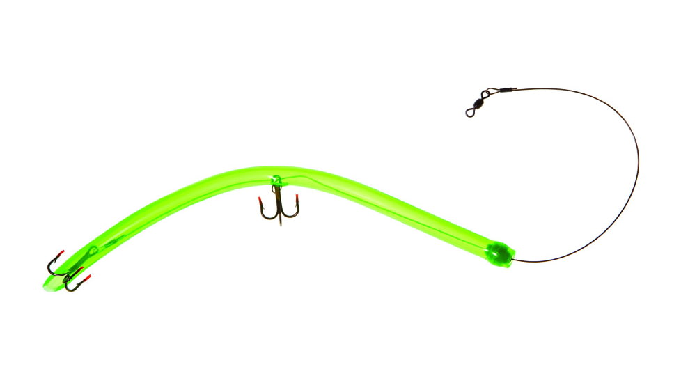 Hookup Barracuda Tube Lure 12", 2 Trebles, Green, 20-001