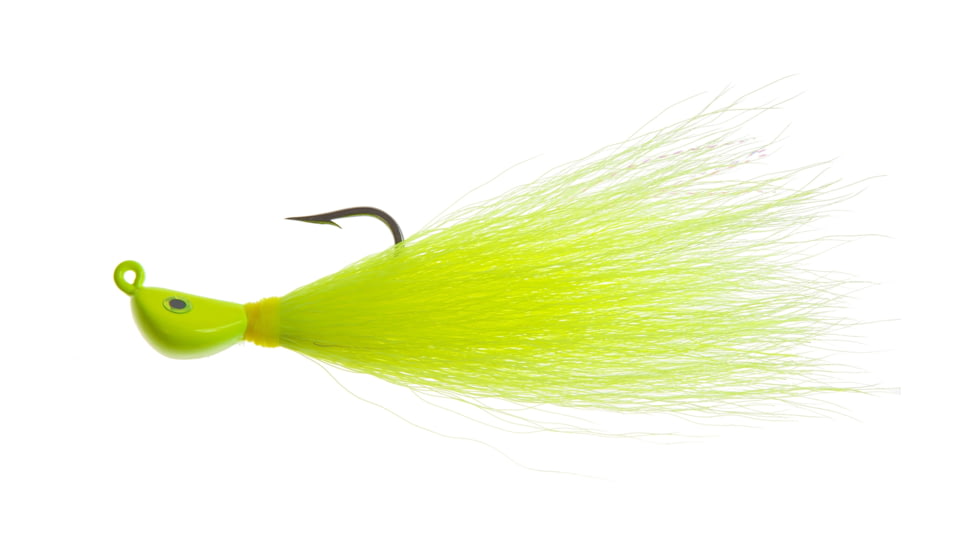 Hookup Inshore Premium Bucktail Jig, 1/2 oz, Chartreuse 4/0 VMC Perma Steel Hook, 116-02
