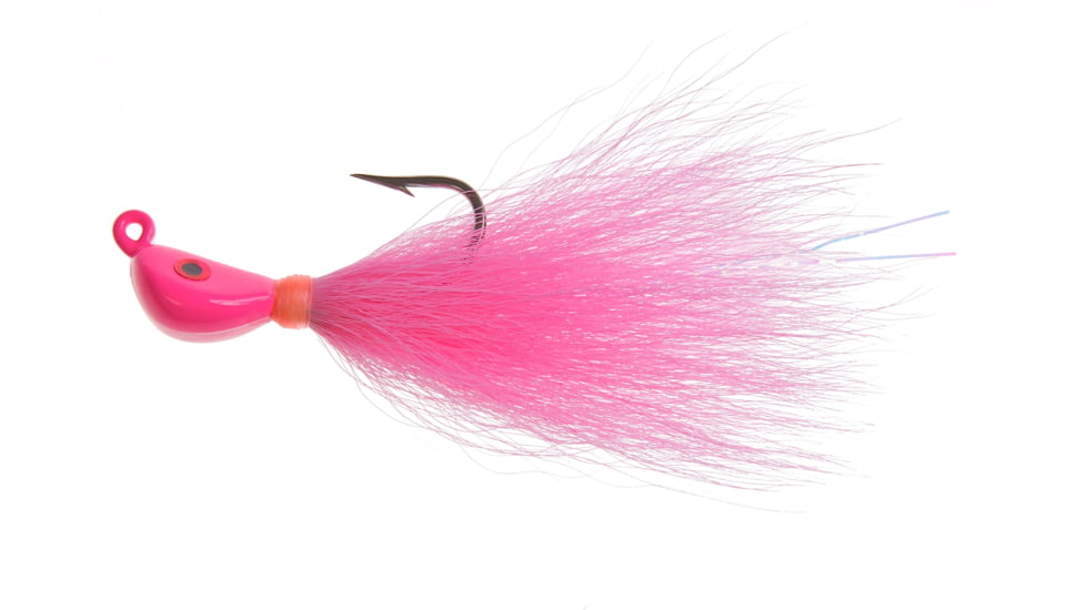 Hookup Inshore Premium Bucktail Jig, 3/8 oz, Pink, 4/0 VMC Perma Steel Hook, 115-06