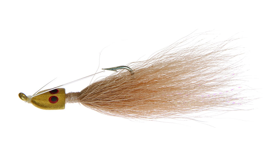 Hookup Weedless Bucktail Jig 1/4 oz, Tan, 1/0 Mustad Forged Duratin Hook, 113-04