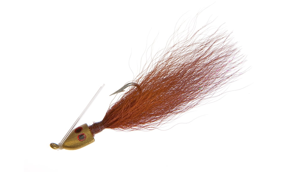 Hookup Weedless Bucktail Jig 1/4 oz, Tan/Brown, 1/0 Mustad Forged Duratin Hook, 113-14