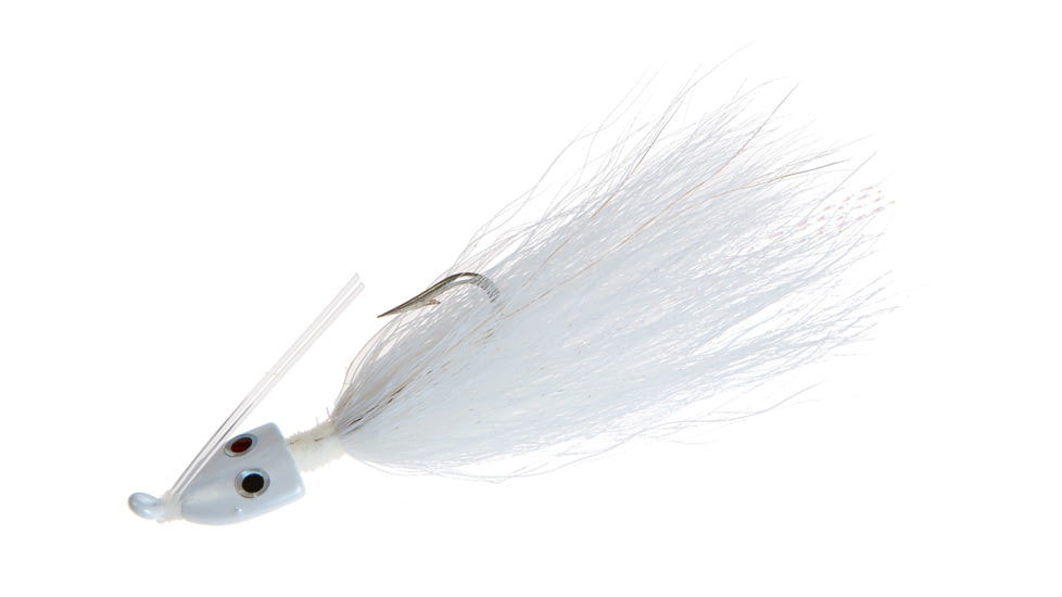Hookup Weedless Bucktail Jig 3/8 oz, White, 1/0 Mustad Forged Duratin Hook, 114-01