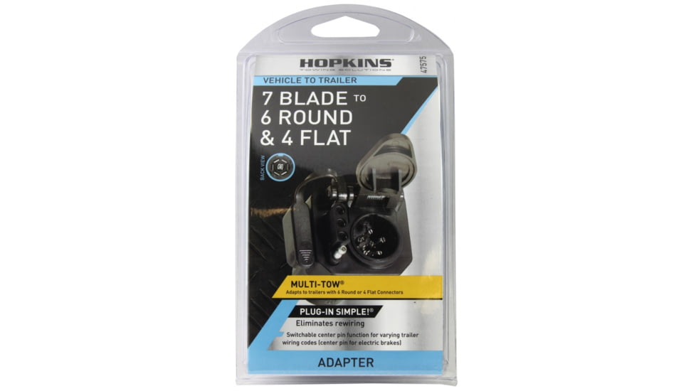 Hopkins Towing Solutions Multi Tow 7 Blade To 6 Round And 4 Flat Adapter, Cp Electric Brake, 47575