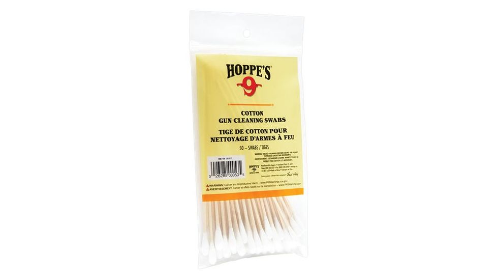 Hoppe's 9 Cotton Cleaning Swab 50 Ct Wood Grain 5.9in, Poly Bag T06