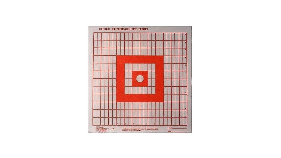 Hoppes 100yd. Sighting Target 1in. 14 x 14 Paper 20pk S5