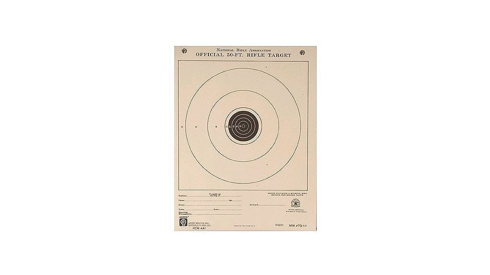 Hoppes 50ft Junior Rifle Single Bull 7 x 9 Paper A1 10 Packs