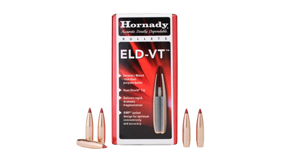 Hornady .22 Caliber 62 Grain EDL-V Rifle Bullets, 100 Rounds, 22762