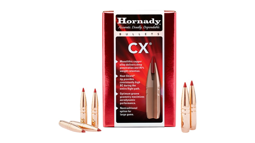 Hornady CX .257 Caliber Rifle Bullets, 112 Grain, Monolithic, 50 Bullets, 2543