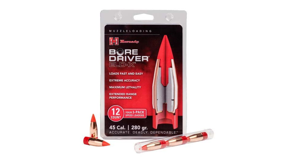Hornady 45 Cal 280 Grain Bore Driver ELD-X Muzzleloader Bullet, 12 Bullet
