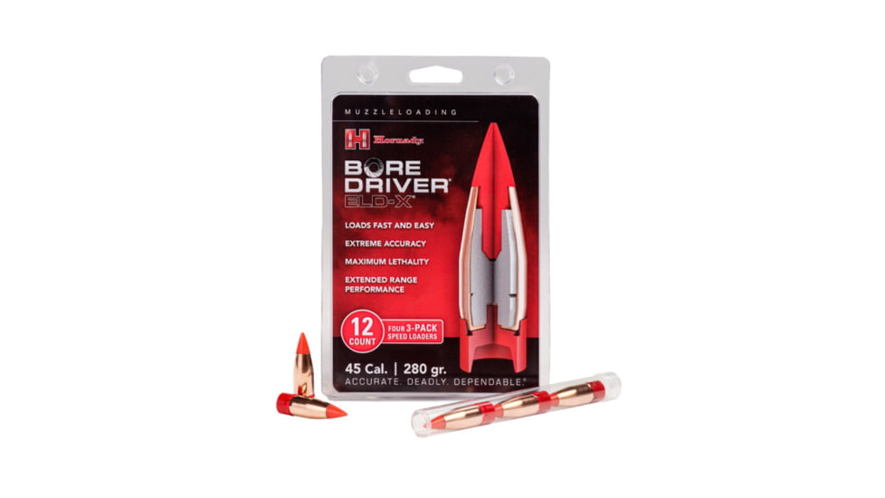 Hornady .45 Caliber Rifle Bullets, 280 Grain, Extremely Low Drag - eXpanding, 12 Bullets, 67712