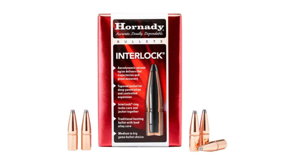 Hornady 4503 InterLock 45 Caliber .458 350 GR Flat Point 50 Box