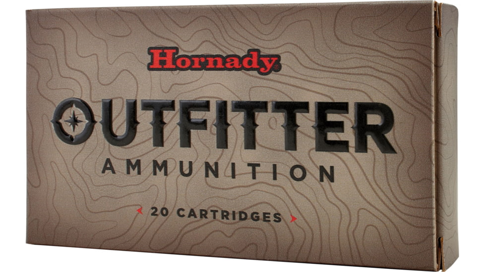 Hornady Outfitter .270 Winchester Short Magnum 130 grain Gilding Metal eXpanding Brass Cased Centerfire Rifle Ammo, 20 Rounds, 80557