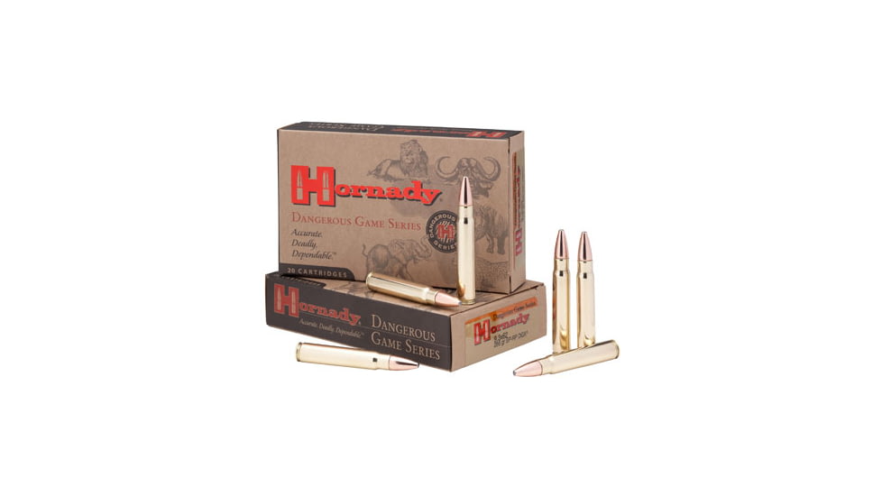 Hornady Dangerous Game .376 Steyr 270 grain InterLock SP - Recoil Proof Brass Cased Centerfire Rifle Ammo, 20 Rounds, 8237