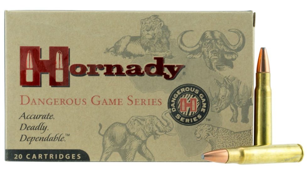 Hornady Dangerous Game .376 Steyr 225 grain InterLock SP - Recoil Proof Brass Cased Centerfire Rifle Ammo, 20 Rounds, 8234