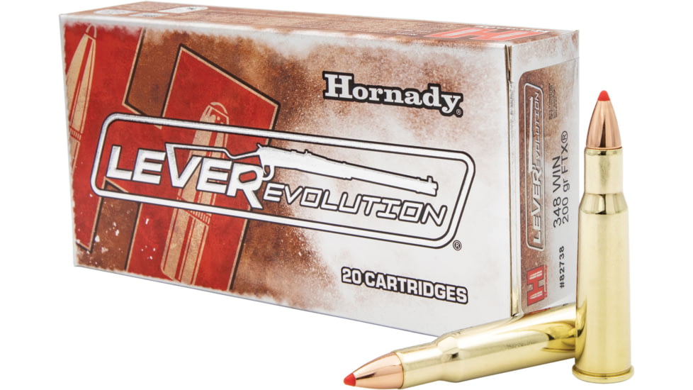 Hornady LEVERevolution .348 Winchester 200 grain Flex Tip eXpanding Brass Cased Centerfire Rifle Ammo, 20 Rounds, 82738