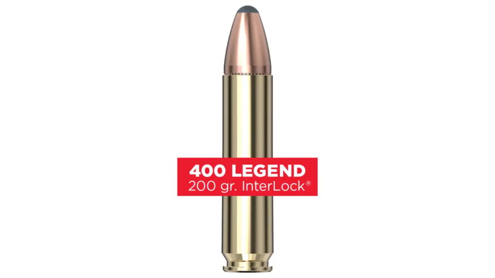 Hornady Amerian Whitetail 400 Legend 210 Grain INTERLOCK Brass Cased Rifle Ammo, 20 Rounds, 82461