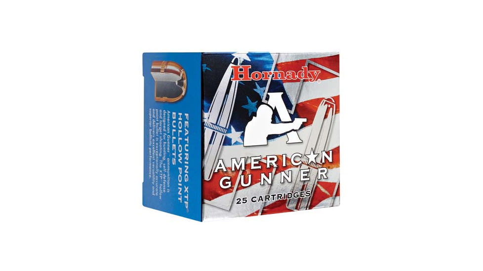 Hornady American Gunner 9 mm Luger +P 124 grain eXtreme Terminal Performance Brass Cased Centerfire Pistol Ammo, 25 Rounds, 90224