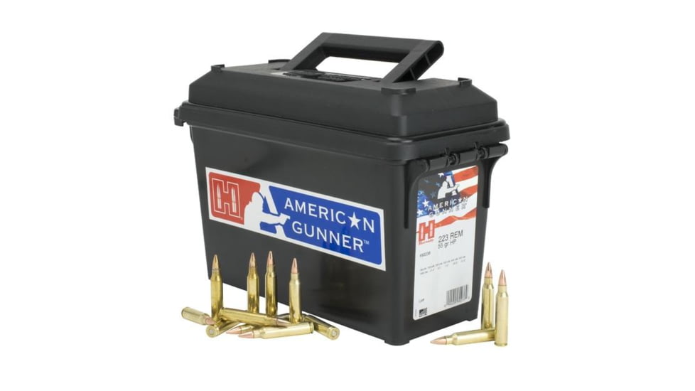 Hornady American Gunner Rifle Ammo .223 Rem 55 gr HP-Match 3240 fps 247/ct, 80238