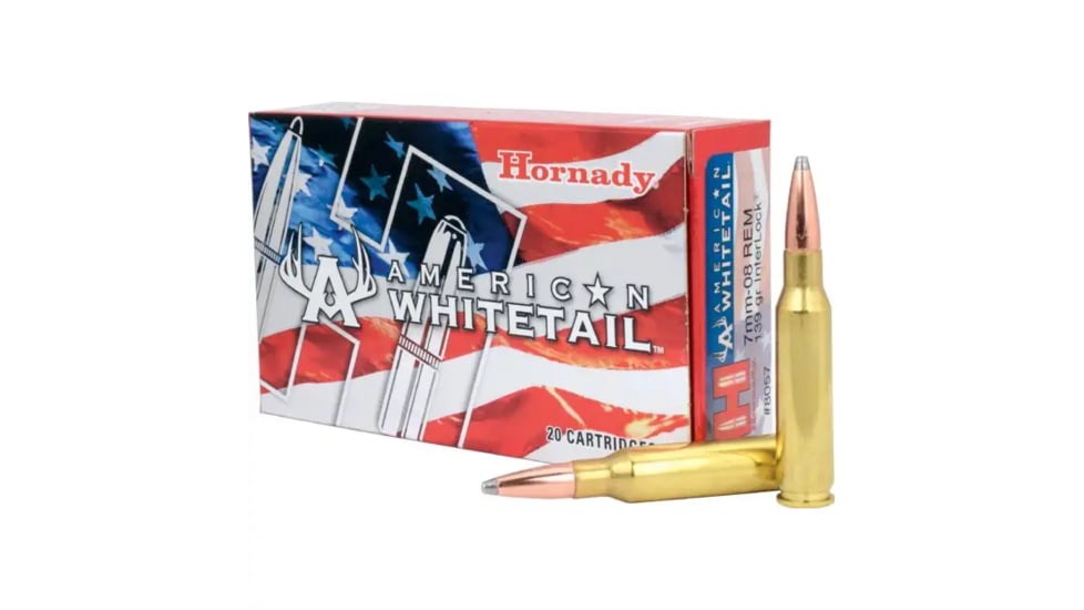 Hornady American Whitetail 7mm-08 Remington 139 grain InterLock SP Brass Cased Centerfire Rifle Ammo, 200 Round