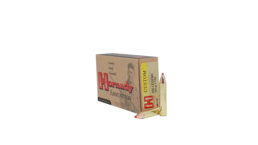 Hornady American Whitetail Tipped 350 Legend 165 Grain FTX Brass Cased Rifle Ammo, 20 Rounds, 81197