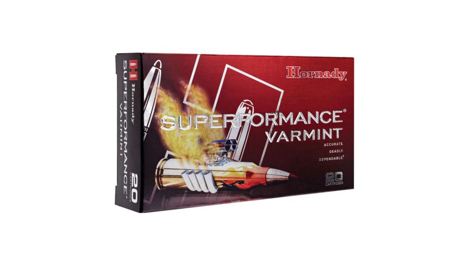 Hornady Superformance .22-250 Remington 50 grain V-MAX Brass Cased Centerfire Rifle Ammo, 20 Rounds, 83366