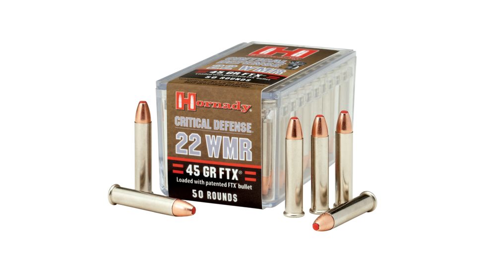 Hornady Critical Defense .22 Winchester Magnum Rimfire 45 grain Flex Tip eXpanding Brass Cased Rimfire Ammo, 50 Rounds, 83200