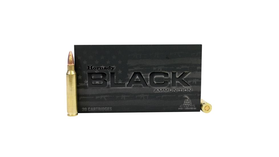 Hornady BLACK .223 Remington 62 grain Full Metal Jacket Brass Cased Centerfire Rifle Ammo, 20 Rounds, 80234