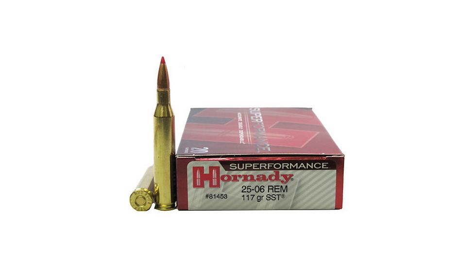 Hornady Superformance .25-06 Remington 117 grain Super Shock Tip Brass Cased Centerfire Rifle Ammo, 20 Rounds, 81453