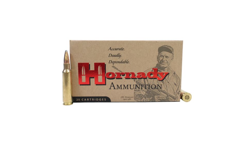Hornady Custom .250 Savage 100 grain InterLock SP Brass Cased Centerfire Rifle Ammo, 20 Rounds, 8132