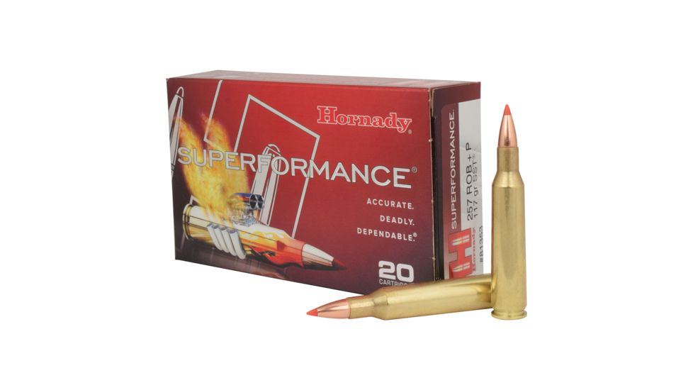Hornady Superformance .257 Roberts +P 117 grain Super Shock Tip Brass Cased Centerfire Rifle Ammo, 20 Rounds, 81353