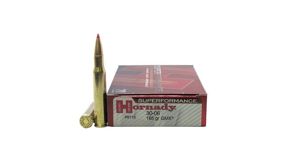 Hornady Superformance .30-06 Springfield 165 grain Gilding Metal eXpanding Brass Cased Centerfire Rifle Ammo, 20 Rounds, 8116