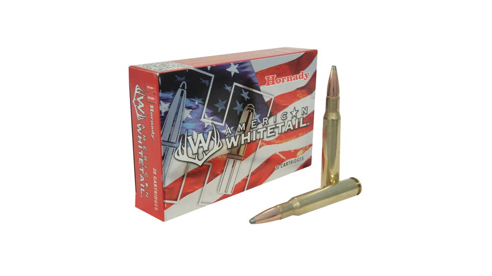 Hornady American Whitetail .30-06 Springfield 180 grain InterLock SP Brass Cased Centerfire Rifle Ammo, 20 Rounds, 81084