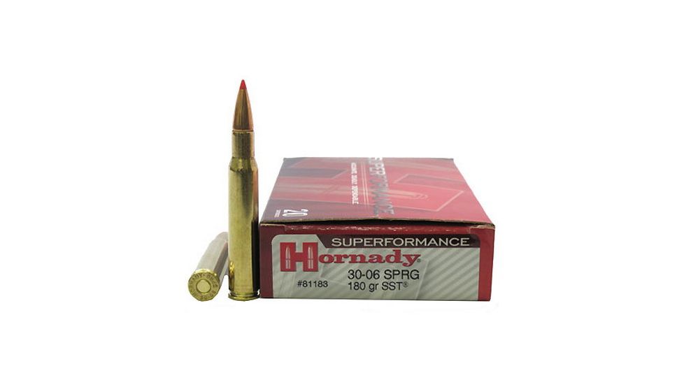 Hornady Superformance .30-06 Springfield 180 grain Super Shock Tip Brass Cased Centerfire Rifle Ammo, 20 Rounds, 81183
