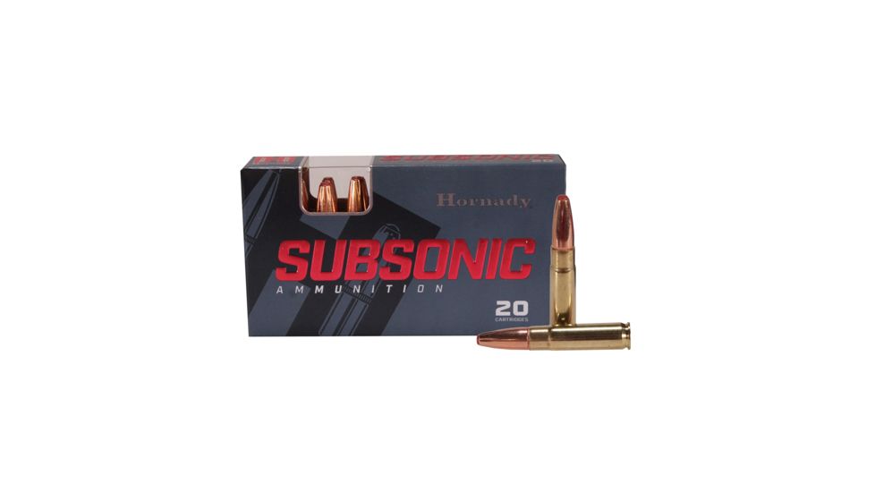 Hornady Subsonic .300 AAC Blackout 190 grain Subsonic eXpanding Brass Cased Centerfire Rifle Ammo, 20 Rounds, 80877